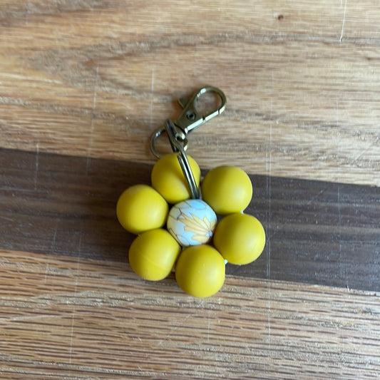 Floral-mustard yellow flower keychain
